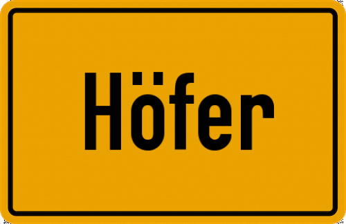 Ortsschild Höfer, Kreis Celle
