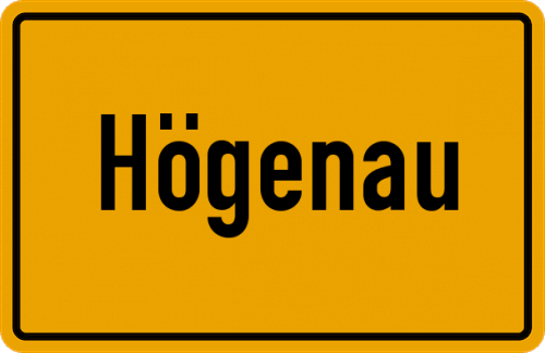 Ortsschild Högenau