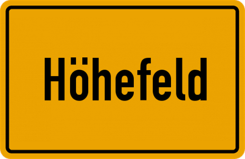 Ortsschild Höhefeld