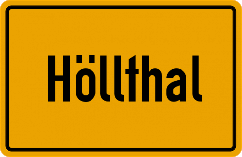 Ortsschild Höllthal, Gemeinde Gars am Inn