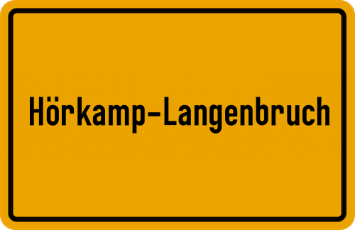 Ortsschild Hörkamp-Langenbruch