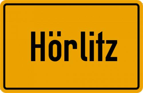 Ortsschild Hörlitz
