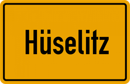Ortsschild Hüselitz