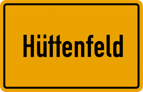 Ortsschild Hüttenfeld
