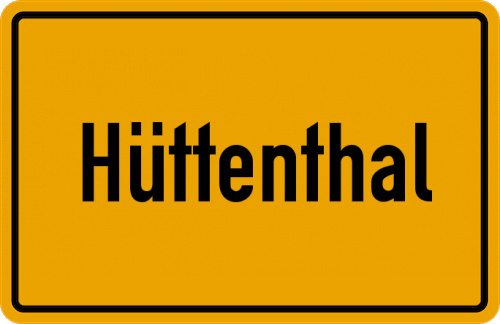 Ortsschild Hüttenthal