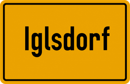 Ortsschild Iglsdorf, Kreis Mainburg