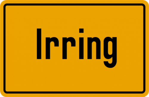 Ortsschild Irring, Kreis Passau