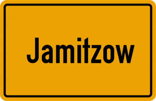 Ortsschild Jamitzow