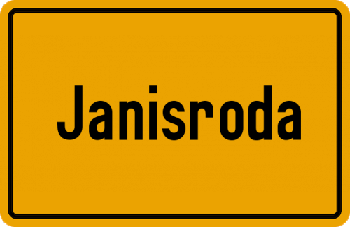 Ortsschild Janisroda