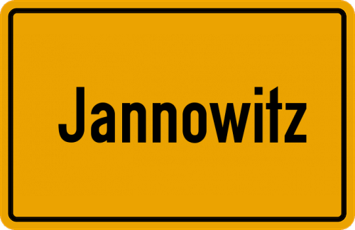 Ortsschild Jannowitz, Oberlausitz