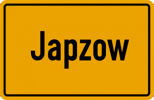Ortsschild Japzow