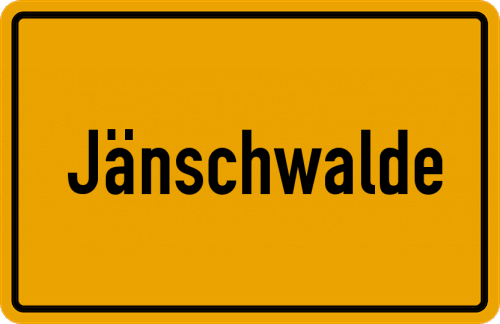 Ortsschild Jänschwalde