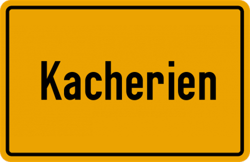 Ortsschild Kacherien, Elbe