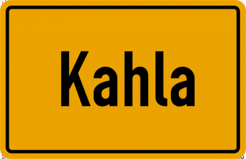Ortsschild Kahla, Elster