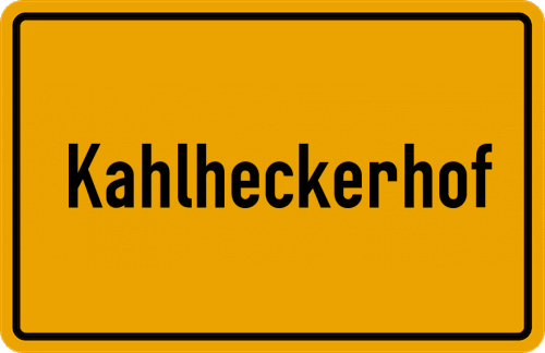 Ortsschild Kahlheckerhof, Pfalz
