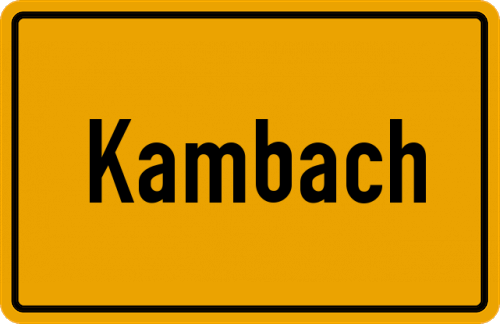 Ortsschild Kambach