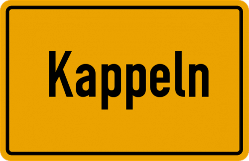 Ortsschild Kappeln, Oberbayern