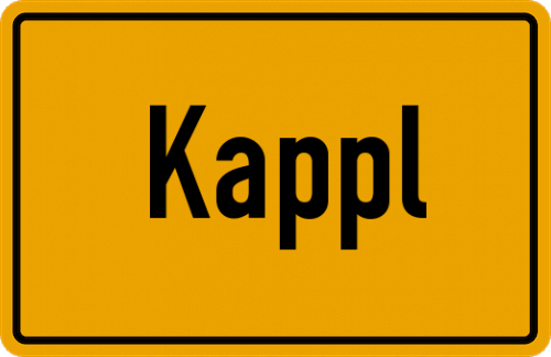 Ortsschild Kappl, Kreis Burglengenfeld