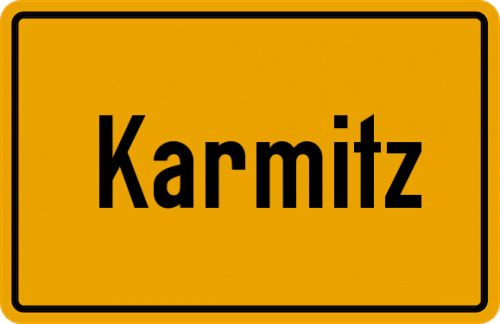 Ortsschild Karmitz