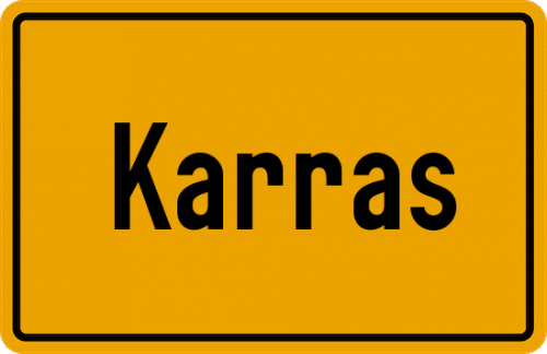 Ortsschild Karras