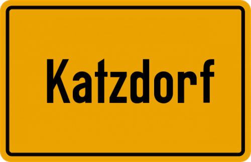 Ortsschild Katzdorf