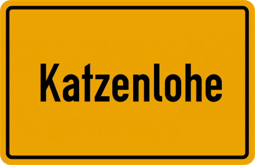 Ortsschild Katzenlohe, Kreis Augsburg