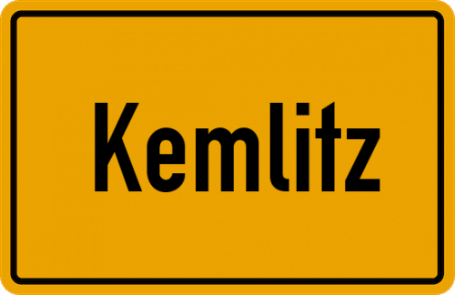 Ortsschild Kemlitz, Niederlausitz
