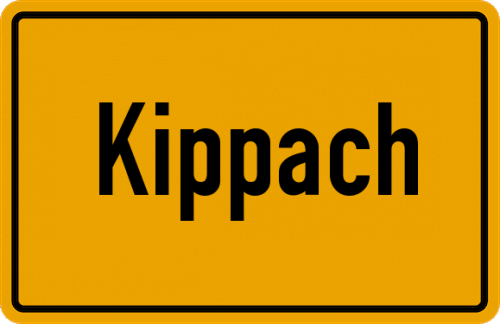 Ortsschild Kippach, Schwaben