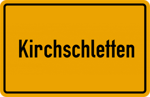 Ortsschild Kirchschletten, Oberfranken