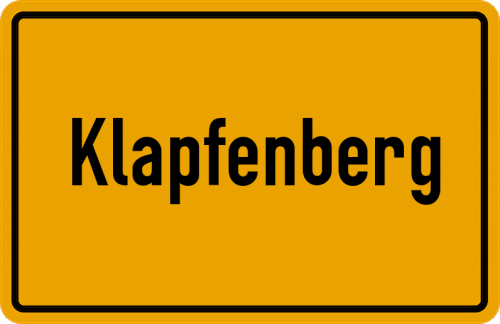Ortsschild Klapfenberg, Oberpfalz