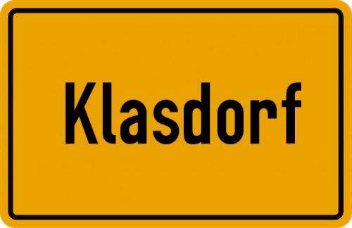 Ortsschild Klasdorf