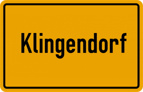 Ortsschild Klingendorf