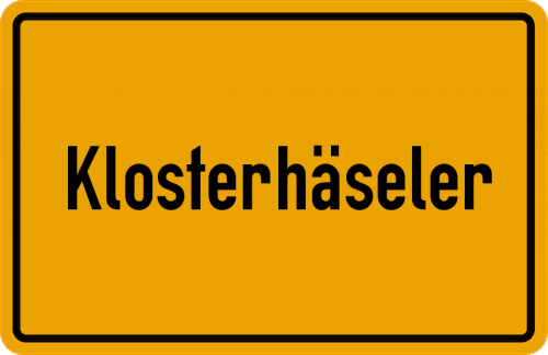 Ortsschild Klosterhäseler