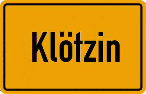 Ortsschild Klötzin, Holstein
