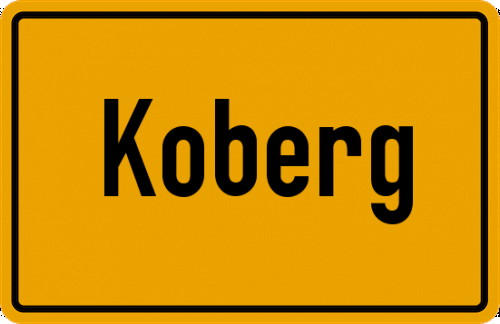 Ortsschild Koberg, Kreis Herzogtum Lauenburg