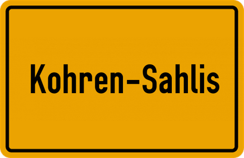 Ortsschild Kohren-Sahlis