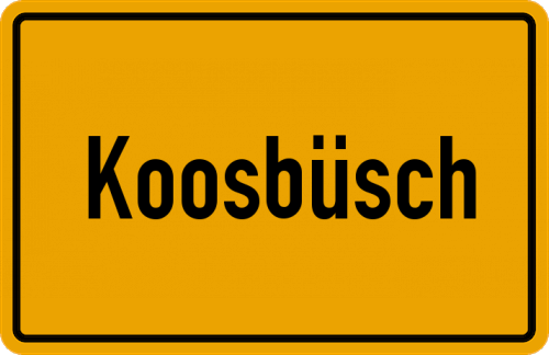 Ortsschild Koosbüsch