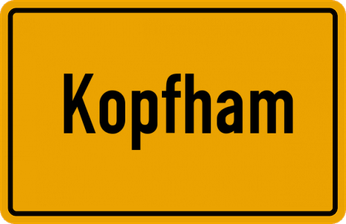 Ortsschild Kopfham, Bayern