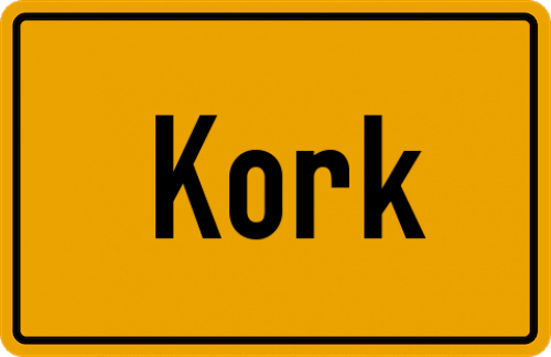 Ortsschild Kork