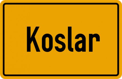 Ortsschild Koslar, Kreis Jülich