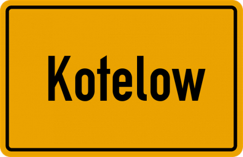 Ortsschild Kotelow