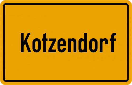 Ortsschild Kotzendorf
