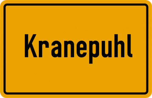Ortsschild Kranepuhl
