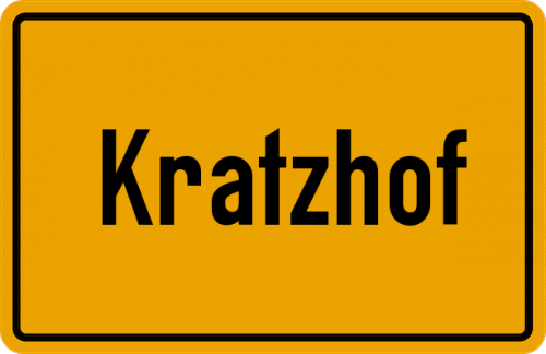 Ortsschild Kratzhof, Schwaben