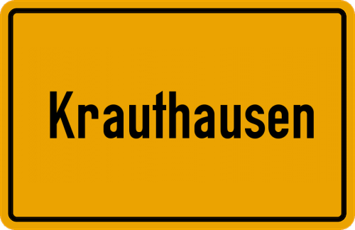 Ortsschild Krauthausen, Hessen
