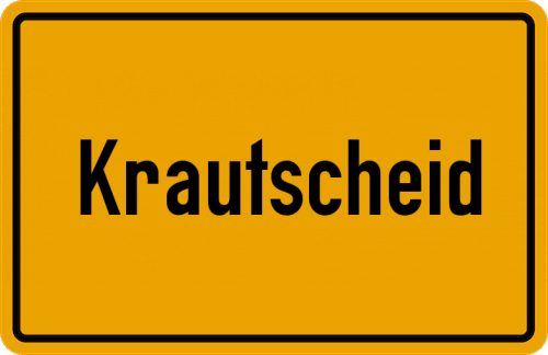 Ortsschild Krautscheid, Westerwald