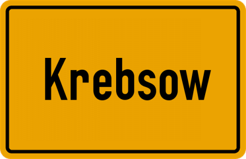 Ortsschild Krebsow