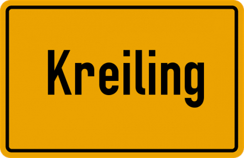 Ortsschild Kreiling, Oberbayern