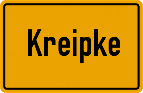 Ortsschild Kreipke, Kreis Holzminden