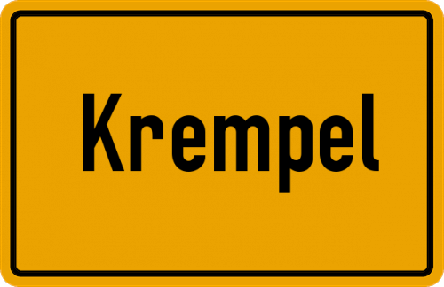 Ortsschild Krempel, Holstein